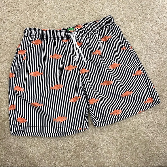 Ted Lapidus Printed Swim Trunks Swimwear Gold Fish Ocean Water Men’s Size Large - Picture 2 of 16